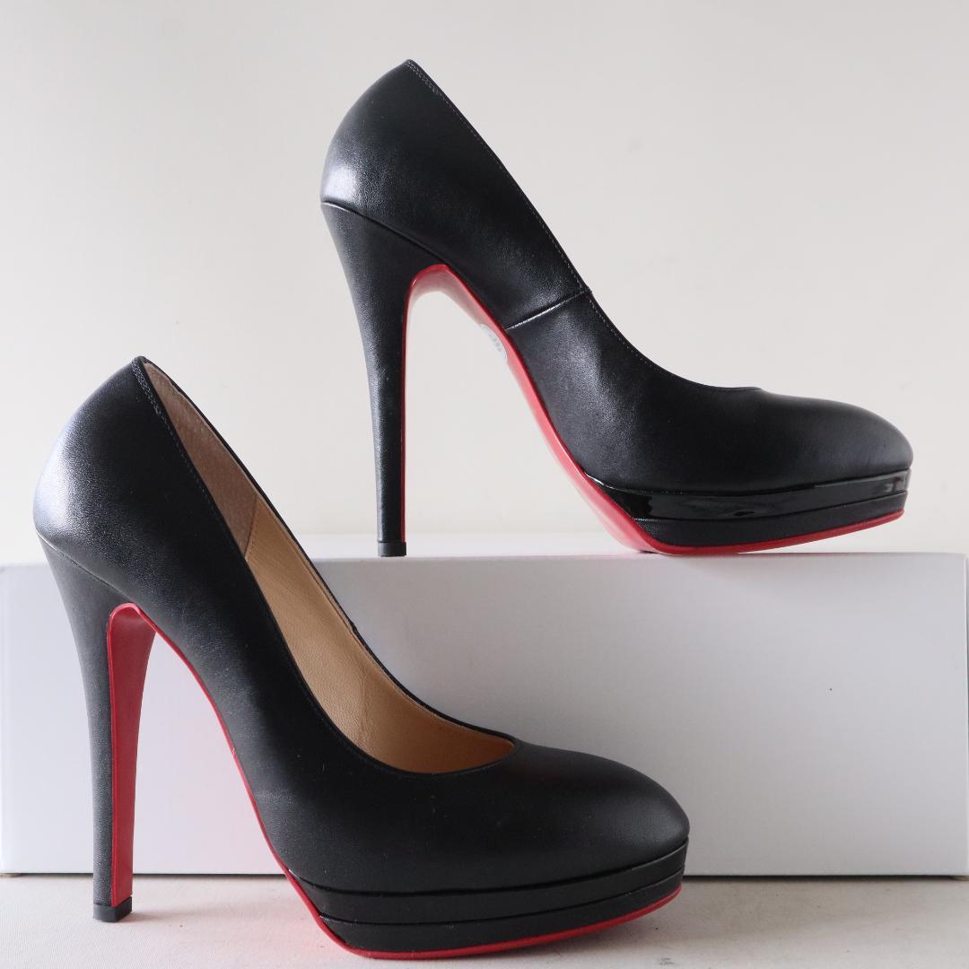 未使用現行モデルコメックス　ラウンドトウダブルストームパンプス　黒　23.5cm