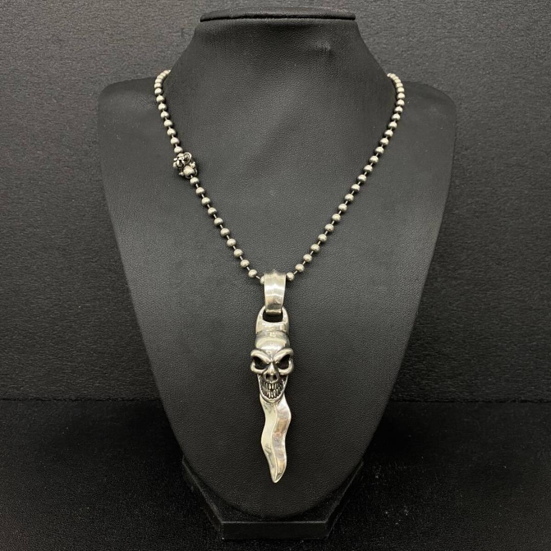 Bill Wall Leather シルバー スカル スネークダガー ペンダント