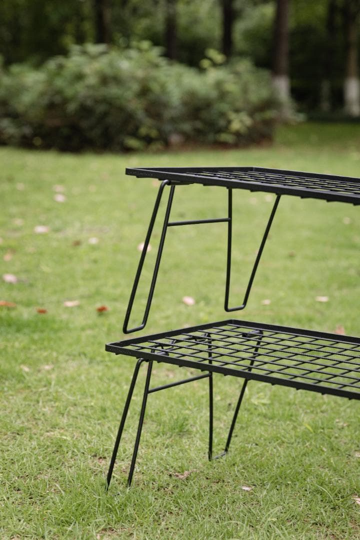 キャンピングムーン フィールドラック キャンプラック ブラック 軽量 薄型 4点