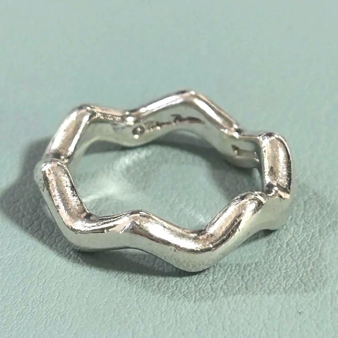【最終価格・美品】ティファニーTiffanyジグザグウェーブリングシルバー8号