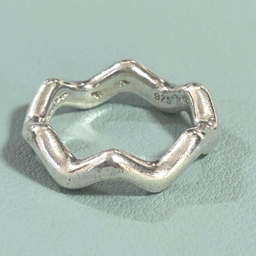 【最終価格・美品】ティファニーTiffanyジグザグウェーブリングシルバー8号