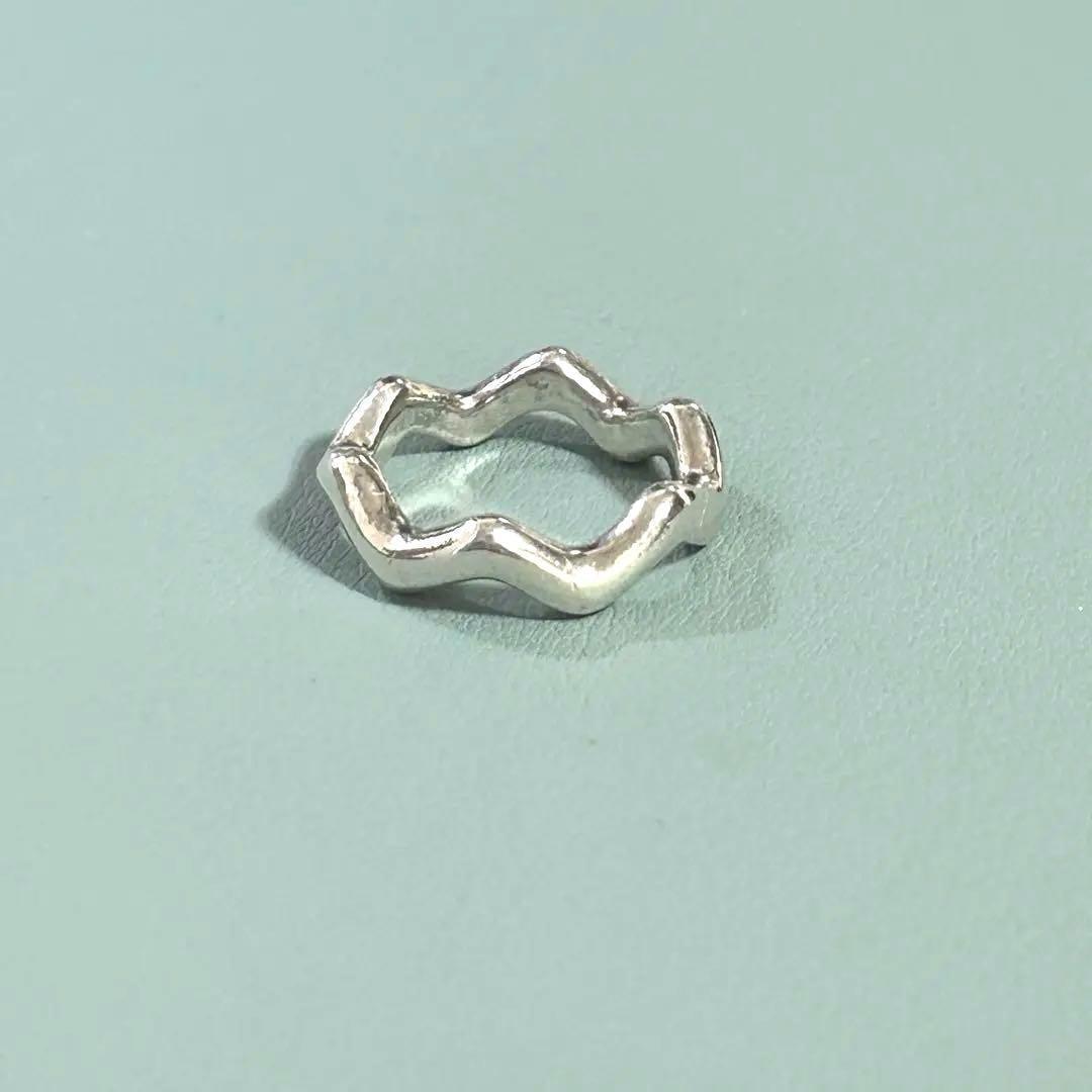 【最終価格・美品】ティファニーTiffanyジグザグウェーブリングシルバー8号