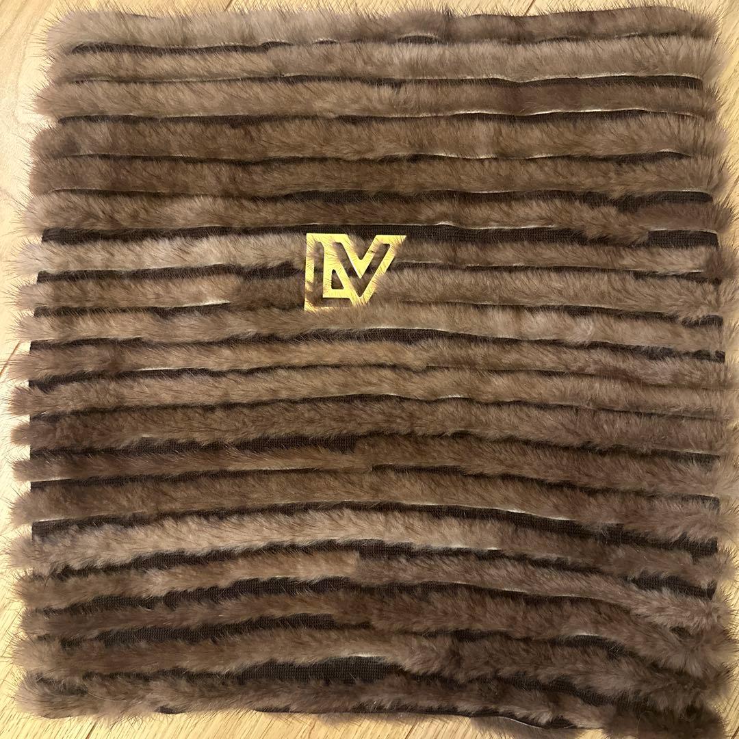 ルイヴィトン　ネックウォーマー　ブラウン　ファー　スヌード　ミンク M74728