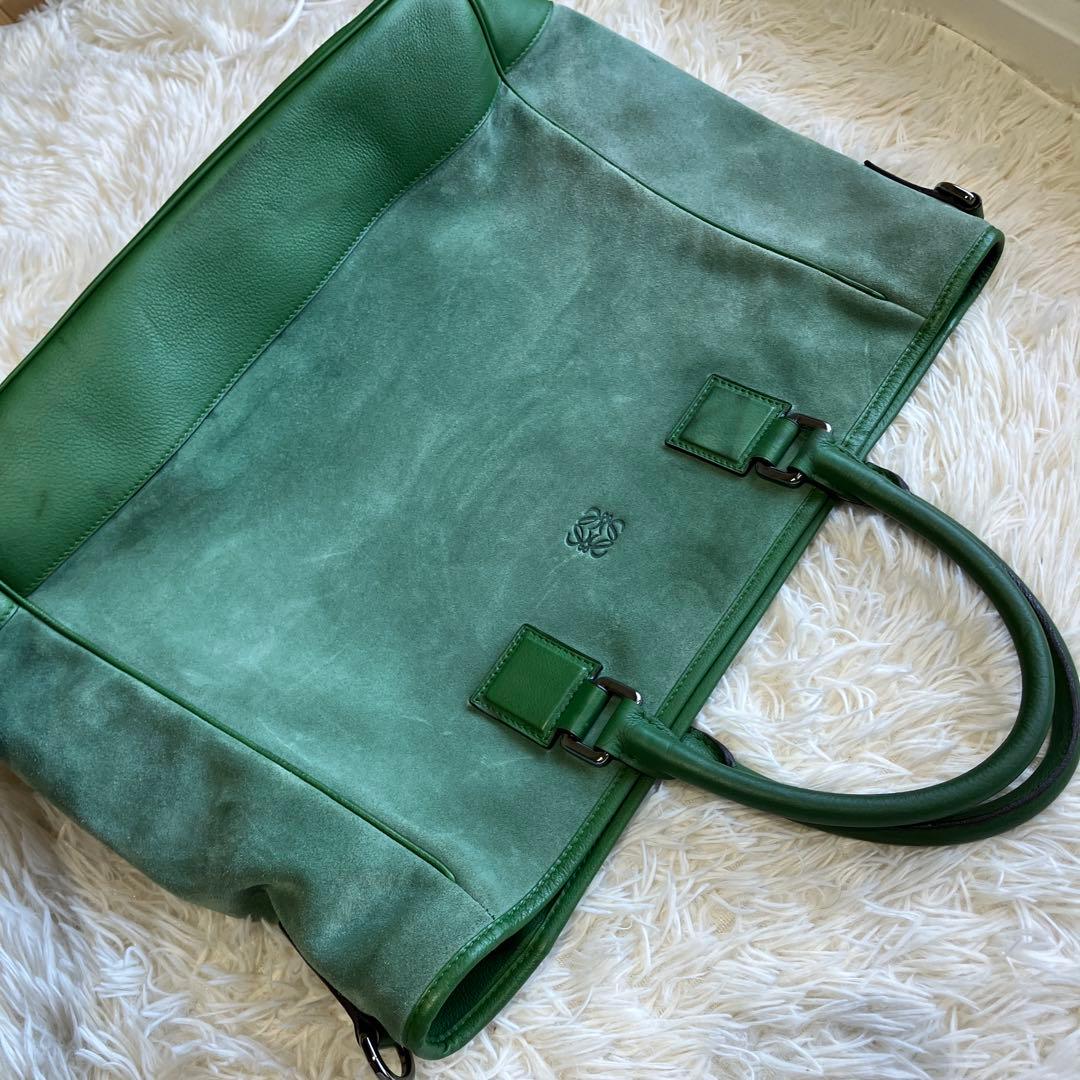 s*f様 LOEWE ロエベ アナグラム スエード レザー トートバッグ ボスト