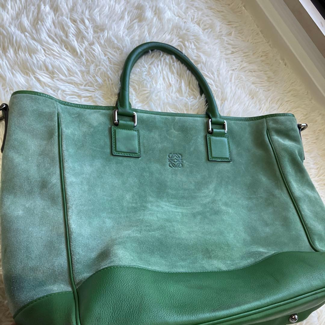 s*f様 LOEWE ロエベ アナグラム スエード レザー トートバッグ ボスト