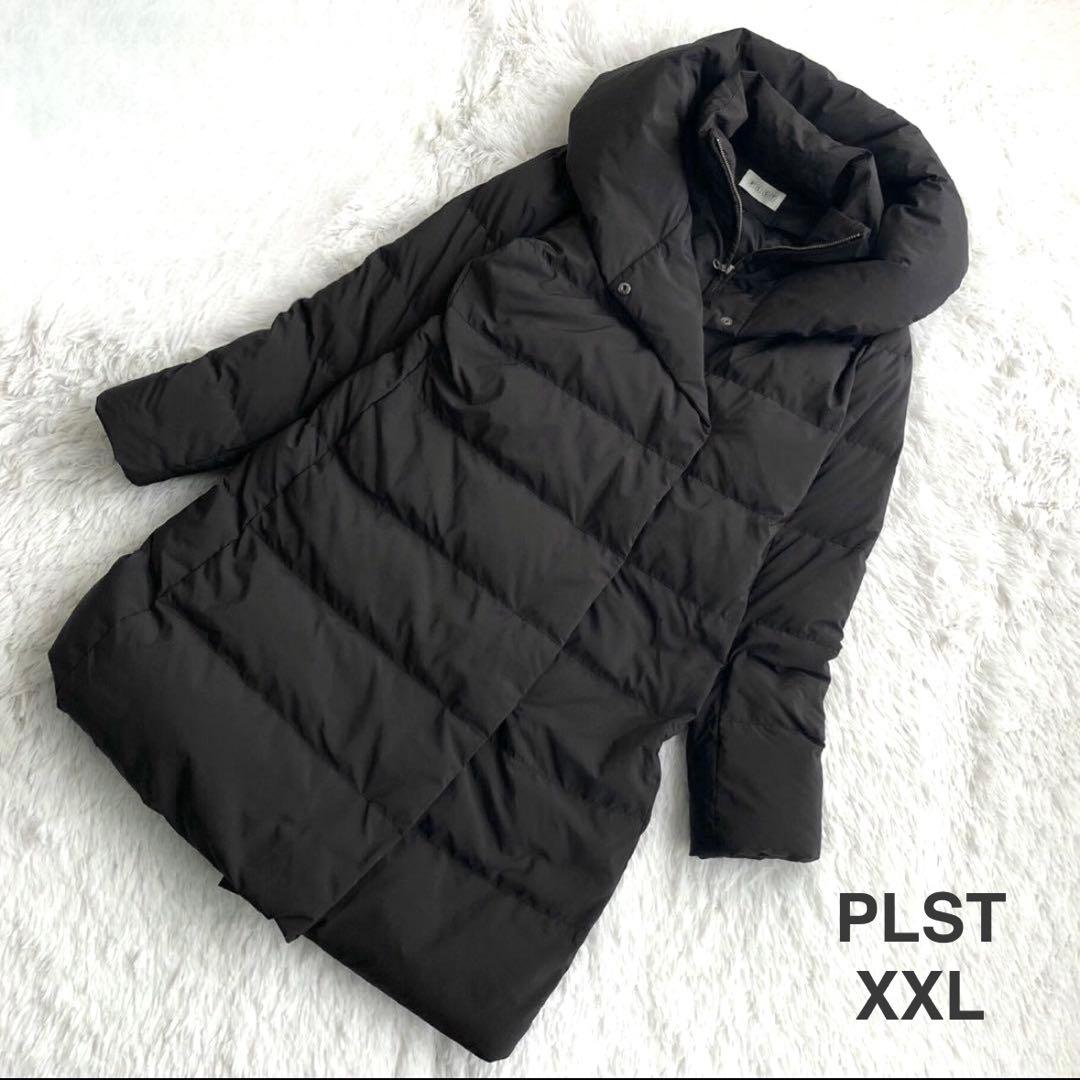 PLST ダウンジャケット 2way XXL ロング ダウンコート 黒Black