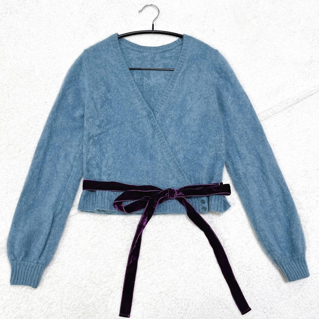マイラン　カシミヤ　ニット　長袖　リボン