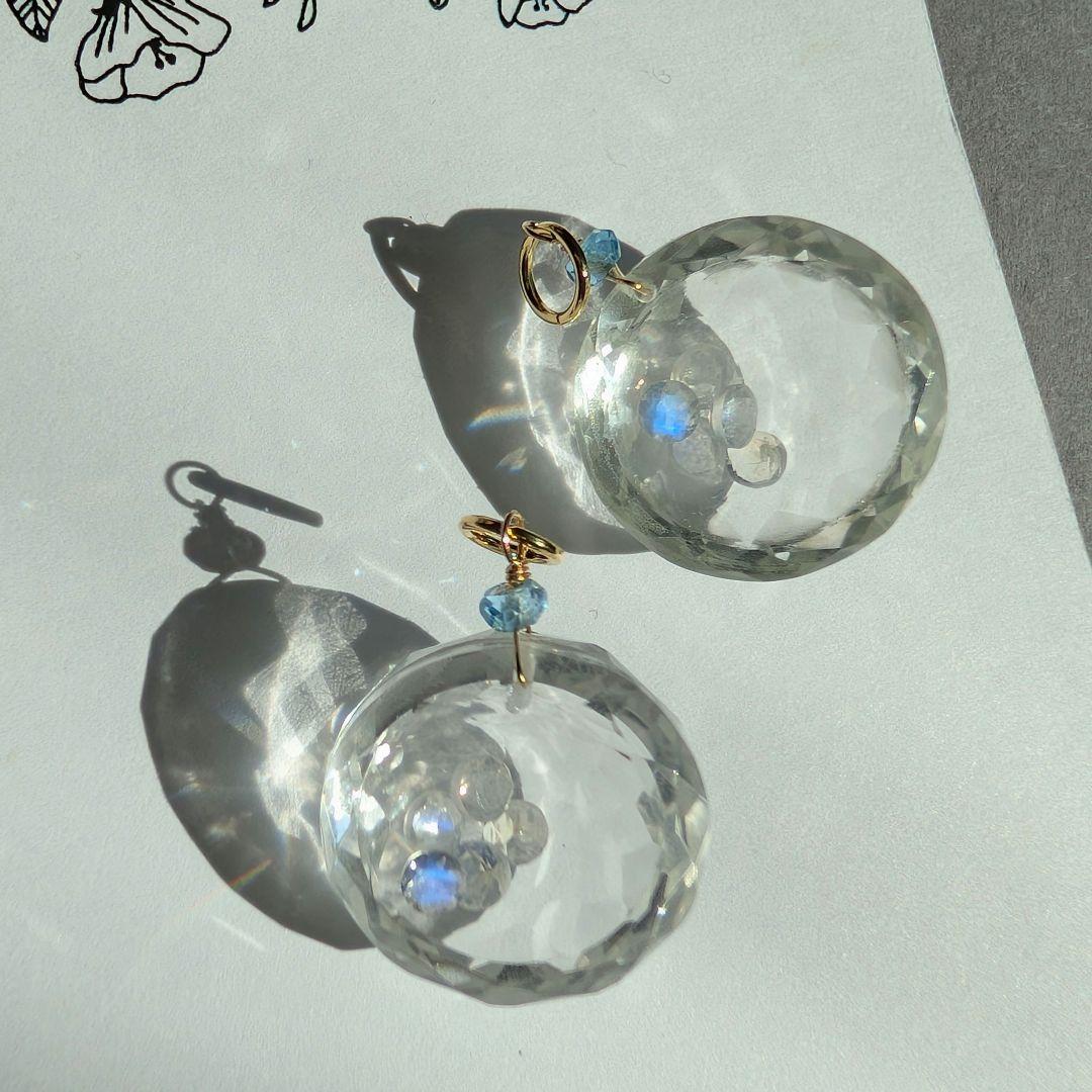 ラベンダーアメジスト ブレットカットピアス