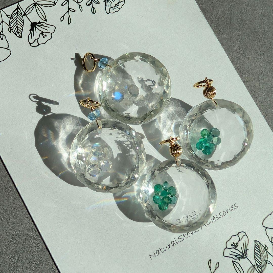 ラベンダーアメジスト ブレットカットピアス