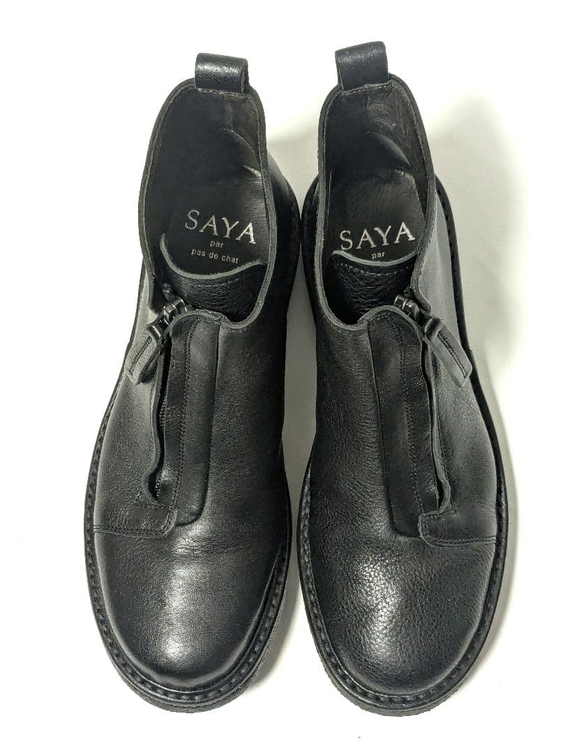 SAYA サイド ジップ ブーツ 24cm ブラック