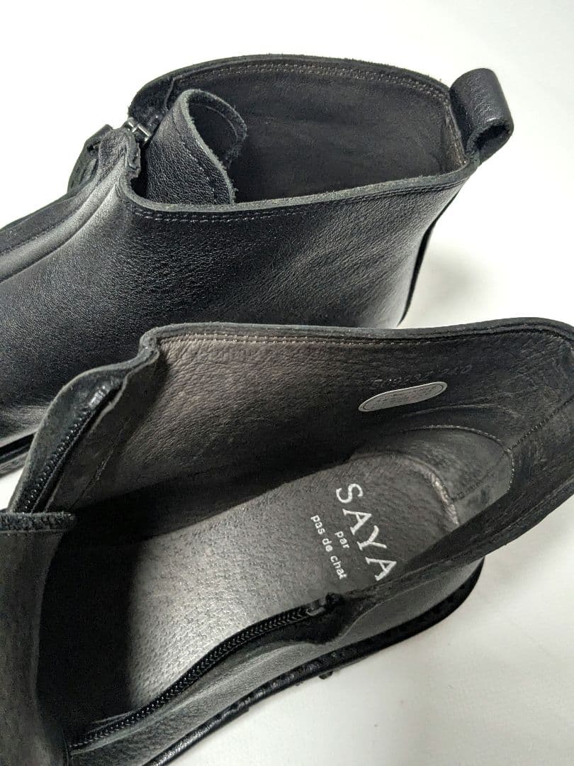 SAYA サイド ジップ ブーツ 24cm ブラック