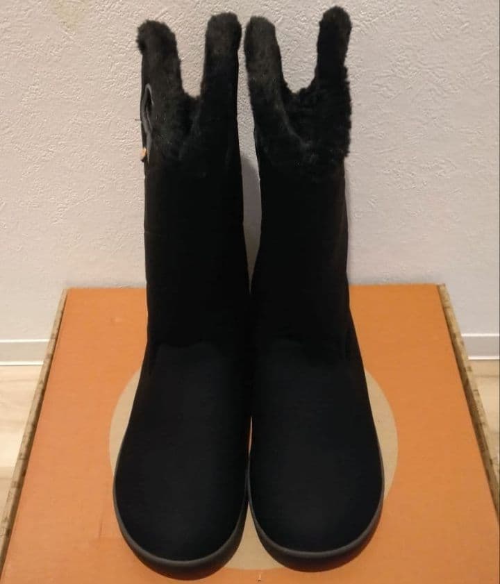 新品 BOGS 防水キルティングロングブーツ 24cm ブラック