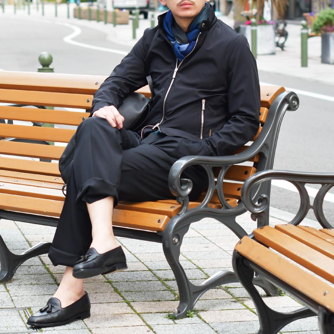 美品【最高級】ムーレー VANGI-KN シングルライダースナイロンジャケット