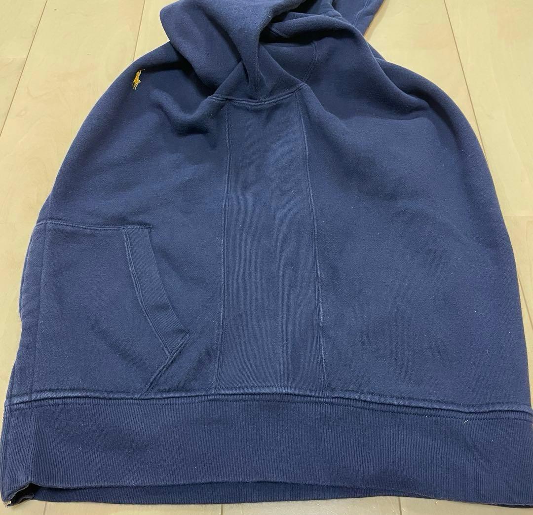 90's ポロバイラルフローレン フルジップパーカー ワンポイント サーマル 紺