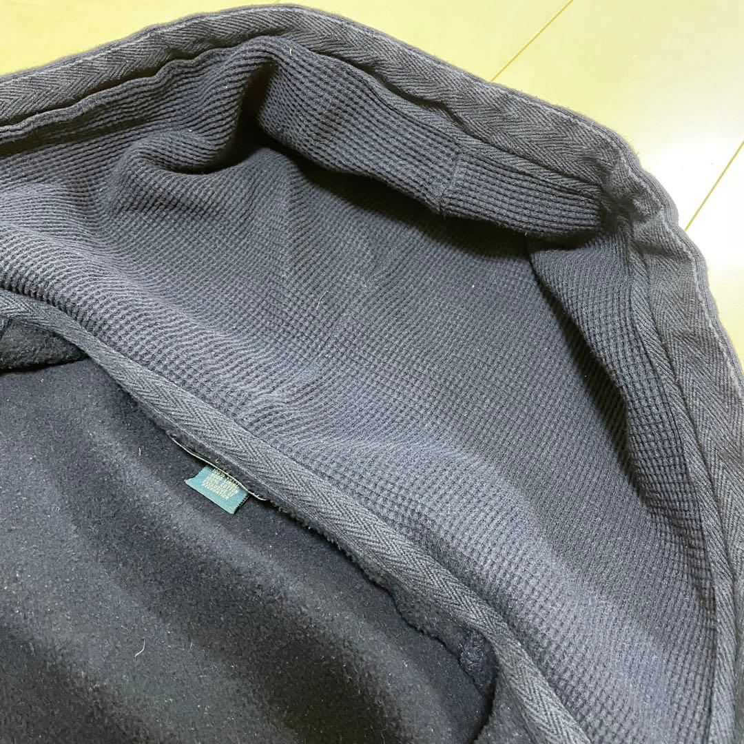 90's ポロバイラルフローレン フルジップパーカー ワンポイント サーマル 紺