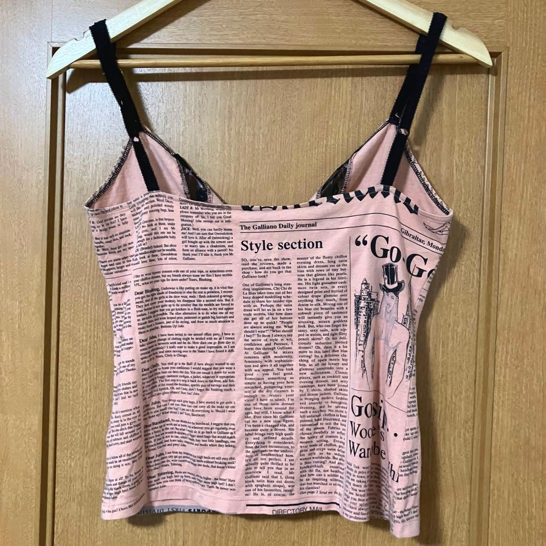 【素敵なデザイン❗️】00's John galliano 新聞紙柄 キャミソール