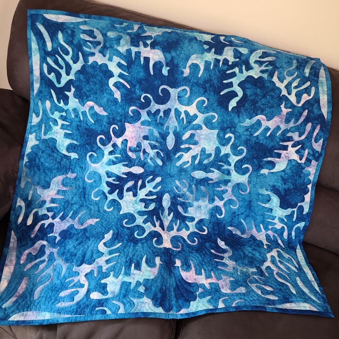 ハワイアンキルト　タペストリー　海のキルト