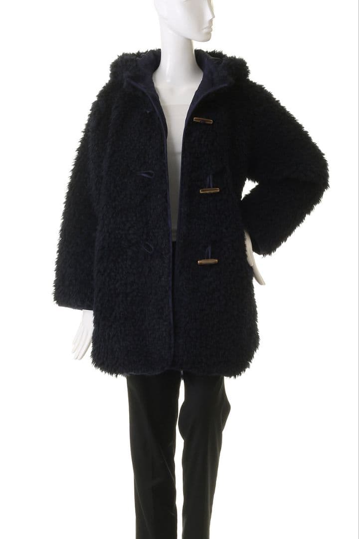 three dots スリードッツ　エコペルファーモンスターダッフルコート　ボア