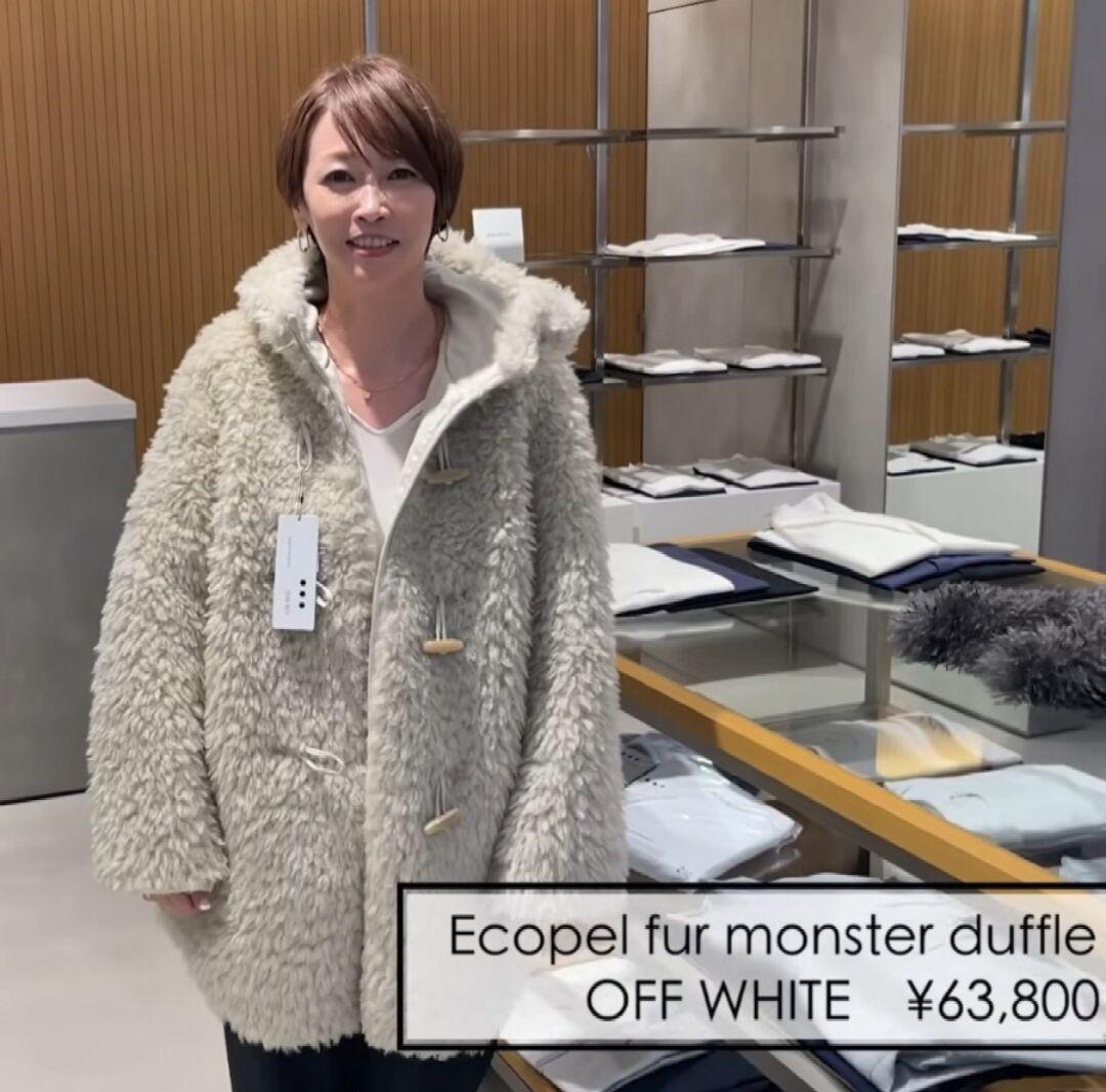 three dots スリードッツ　エコペルファーモンスターダッフルコート　ボア