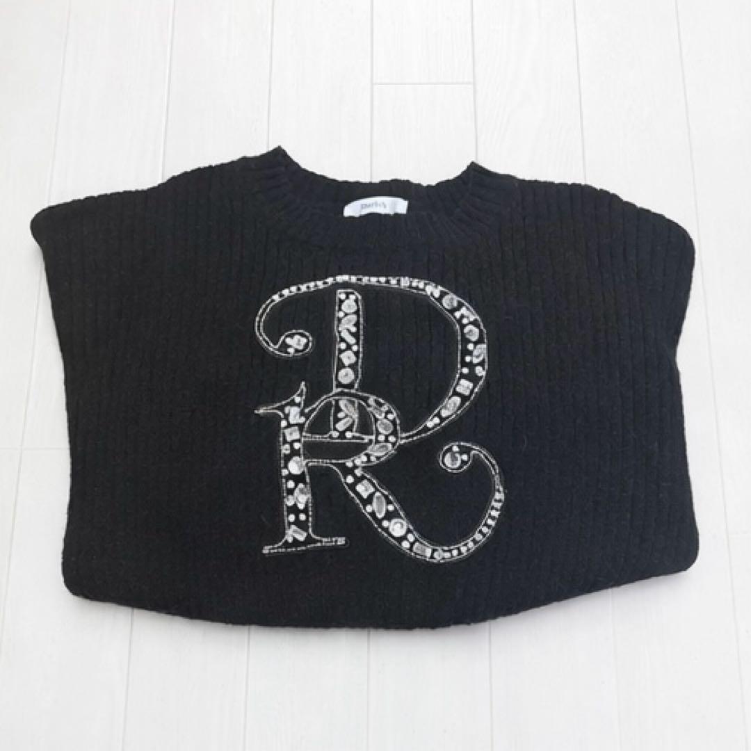 Darich DRビジューボリュームリブニットトップス Black