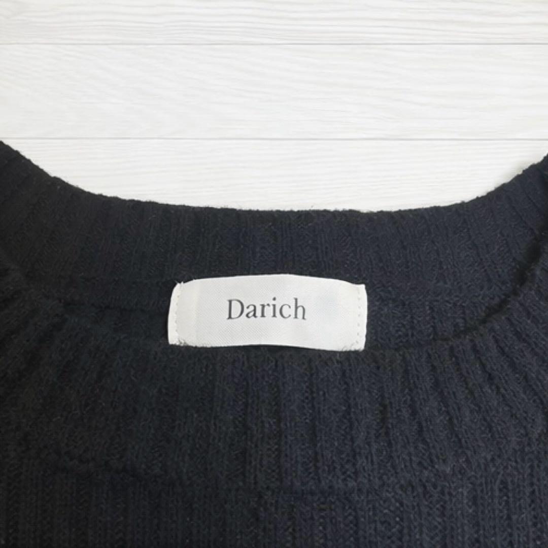 Darich DRビジューボリュームリブニットトップス Black