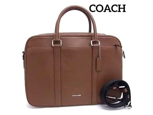 美品 コーチ F59057 レザー 2WAY ビジネス ハンドバッグ ショルダー