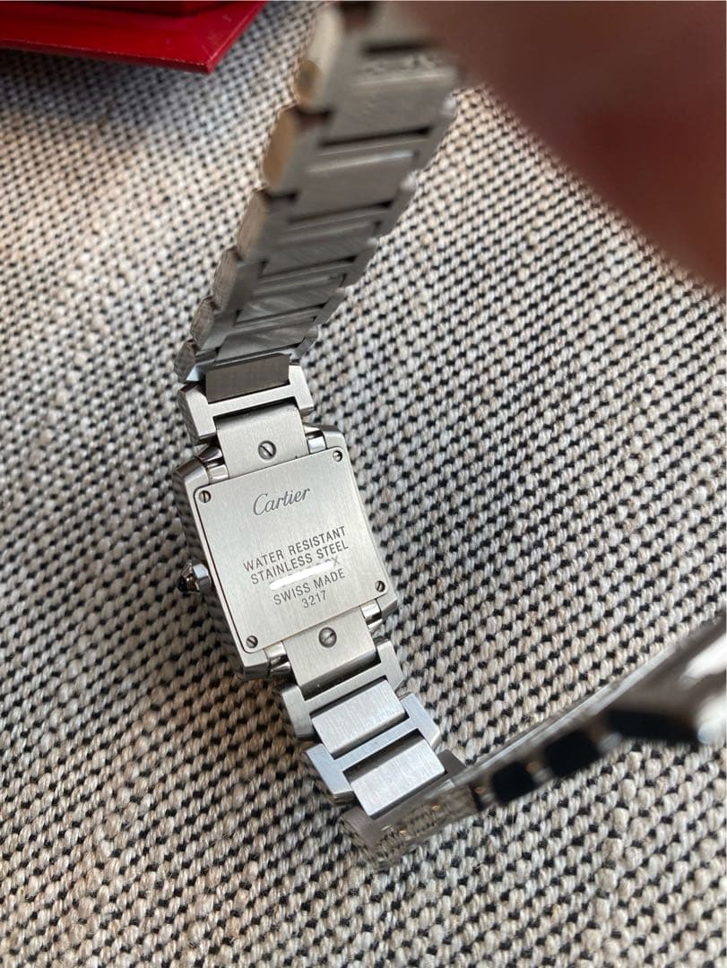 【美品稼働中】カルティエ タンクフランセーズSM W51008Q3 箱、コマつき