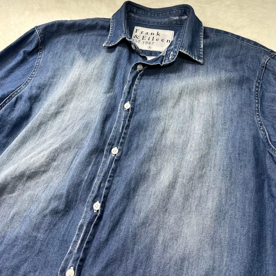 スーフランクアンドアイリーン　PAUL ダメージ加工　デニムシャツ　S