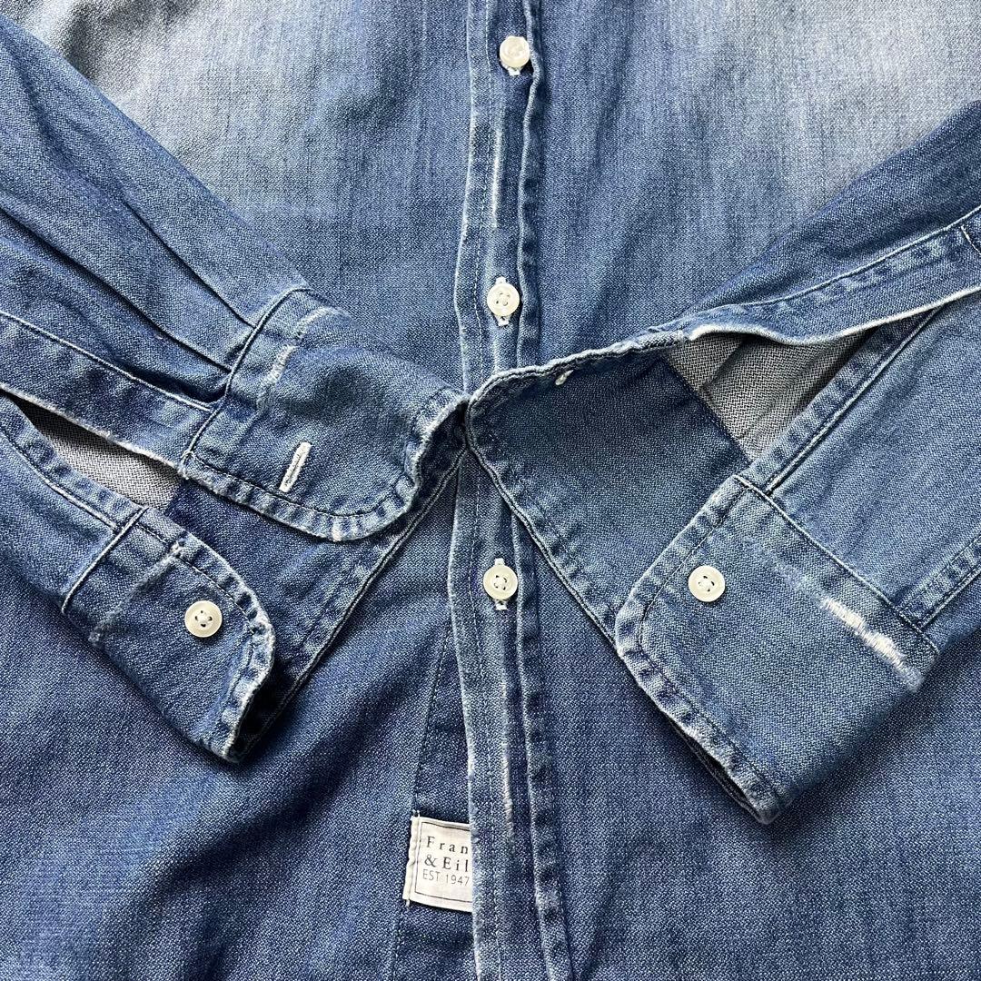 スーフランクアンドアイリーン　PAUL ダメージ加工　デニムシャツ　S