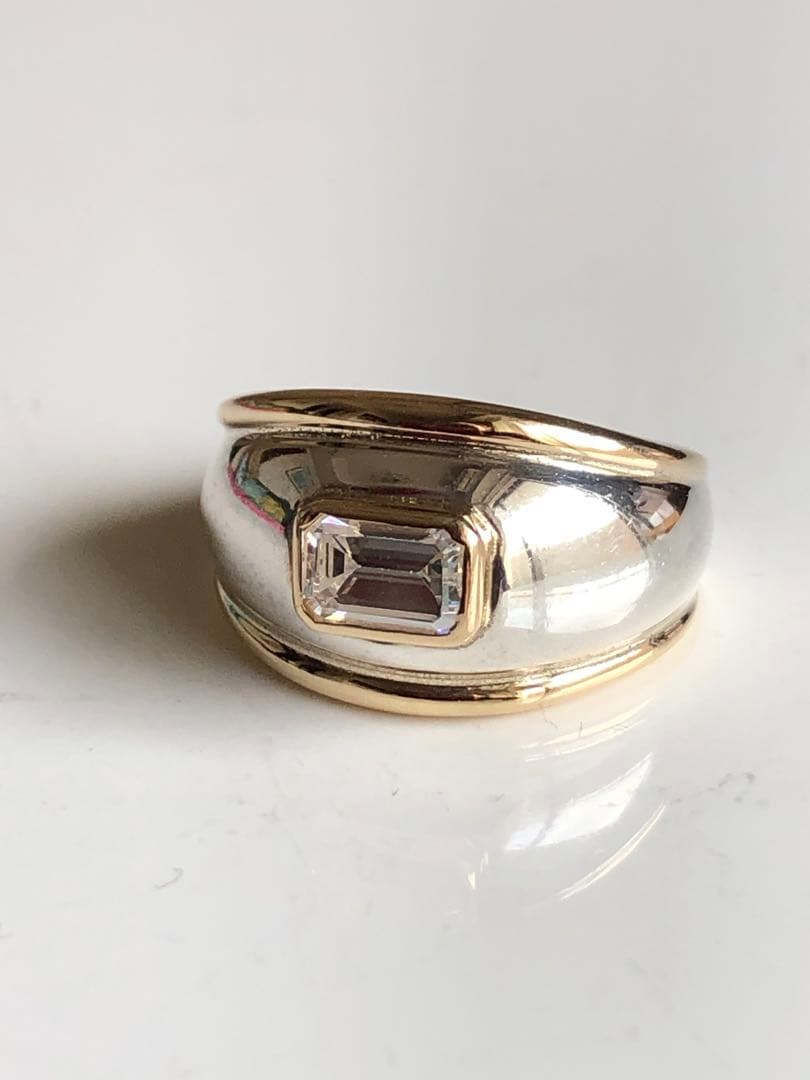 ヴァンドーム青山スターリングシルバー+k10 クリスタルカラーストンリング#13