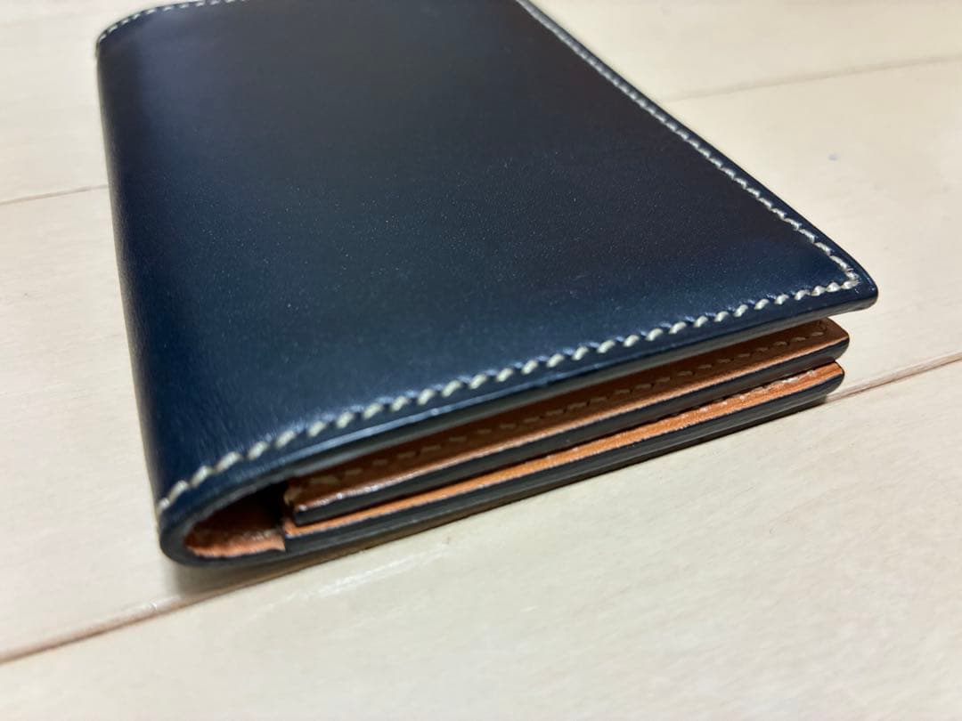 万双　双鞣和地　名刺入　ネイビー