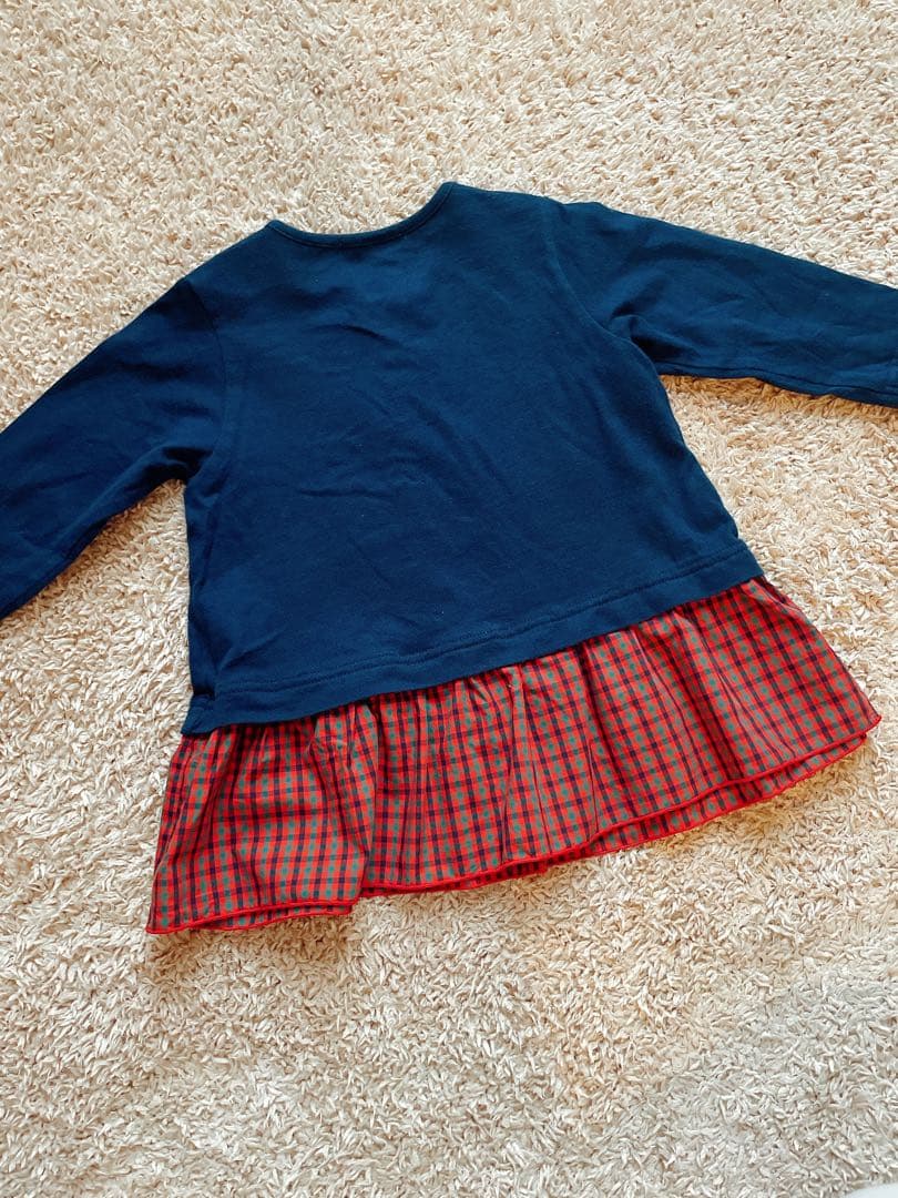 【美品！現行品】familiar ワンピース　ファミリアチェック　フリルロンT