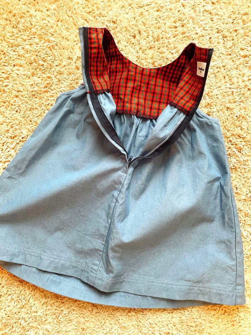 【美品！現行品】familiar ワンピース　ファミリアチェック　フリルロンT