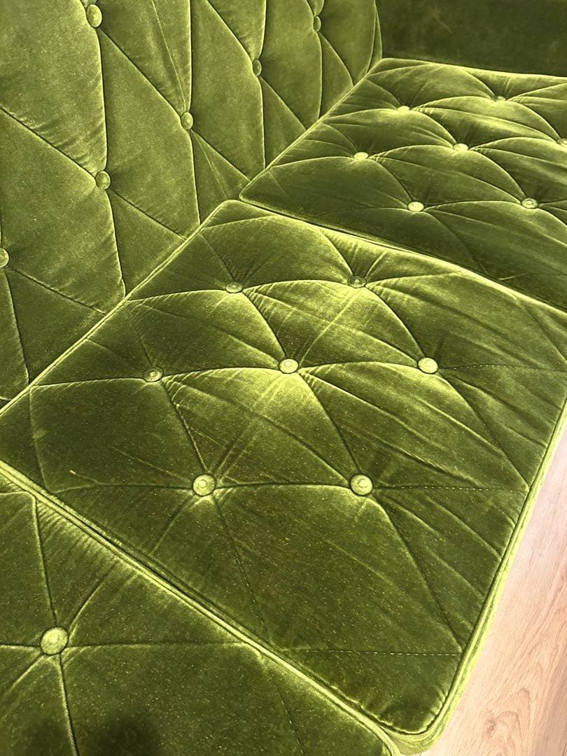 カリモク60 ロビーチェア 3シーター モケットグリーン