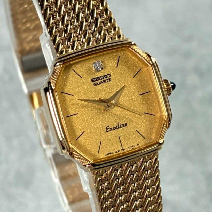 seiko セイコー 腕時計 エクセリーヌ クォーツ ゴールド 稼働