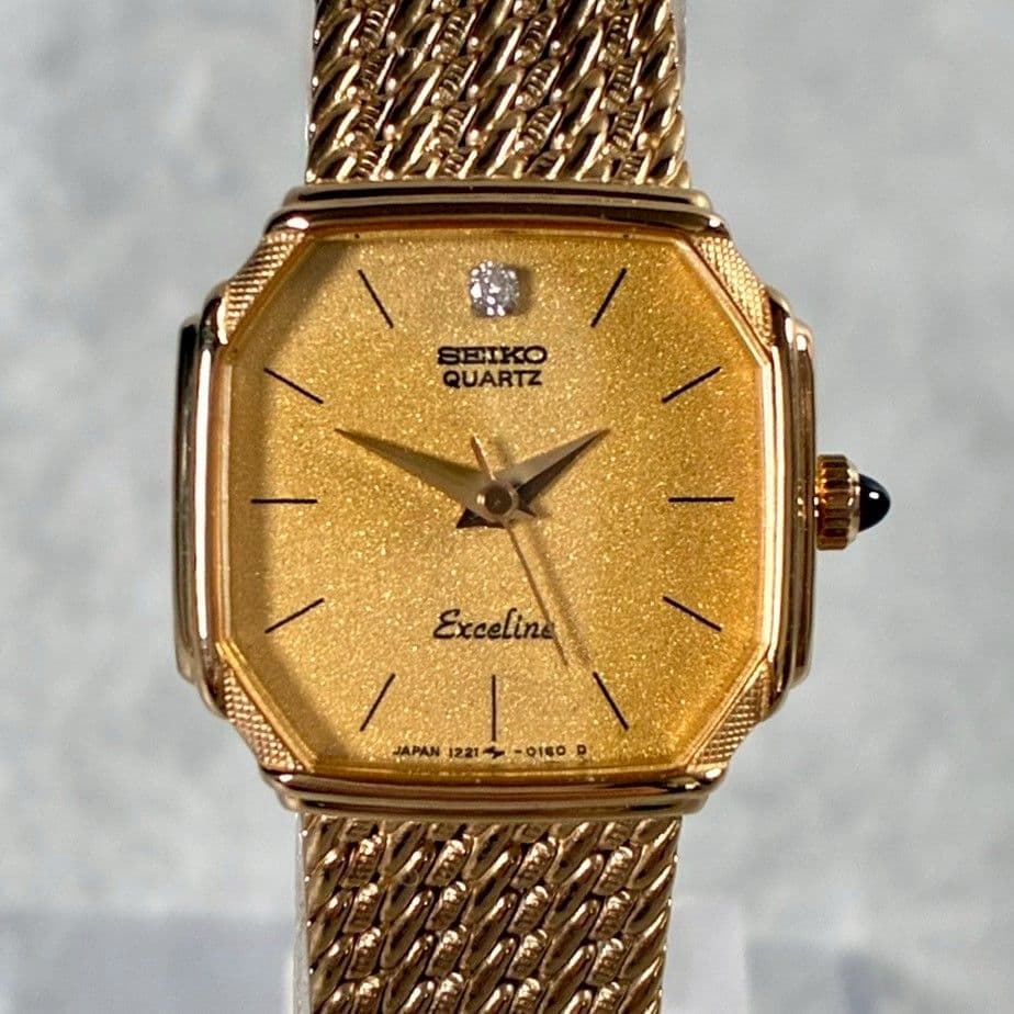 seiko セイコー 腕時計 エクセリーヌ クォーツ ゴールド 稼働