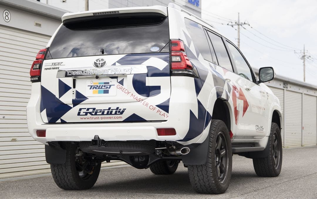 150プラド後期ガソリン用 BE FREE 中間マフラー＆Greddyマフラー