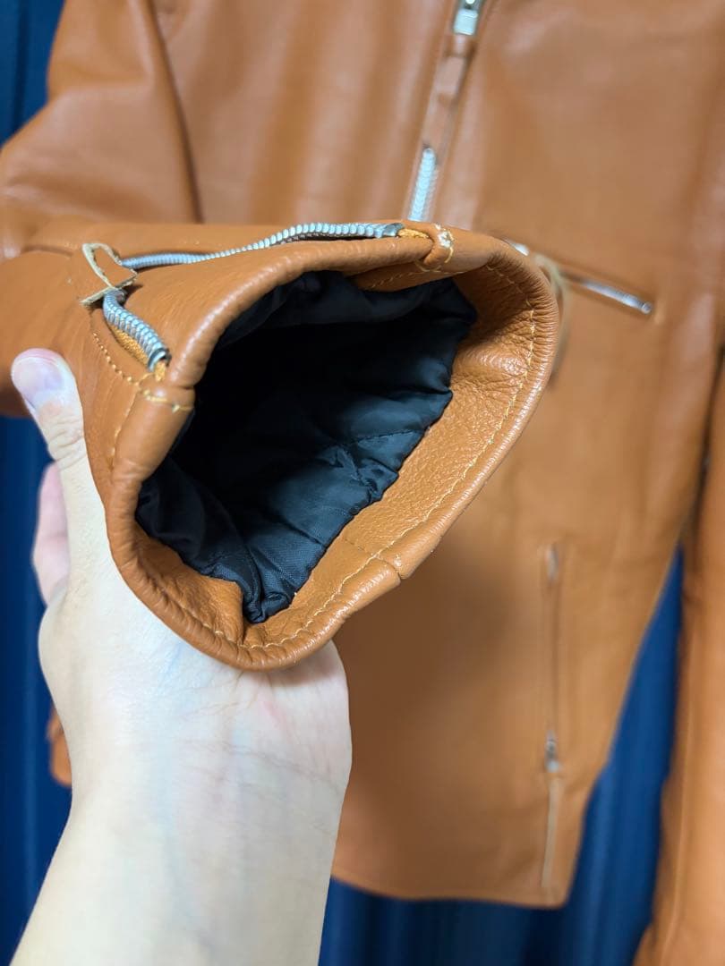 FREEDOM　レザージャケット　ライダース　本革　キャメル