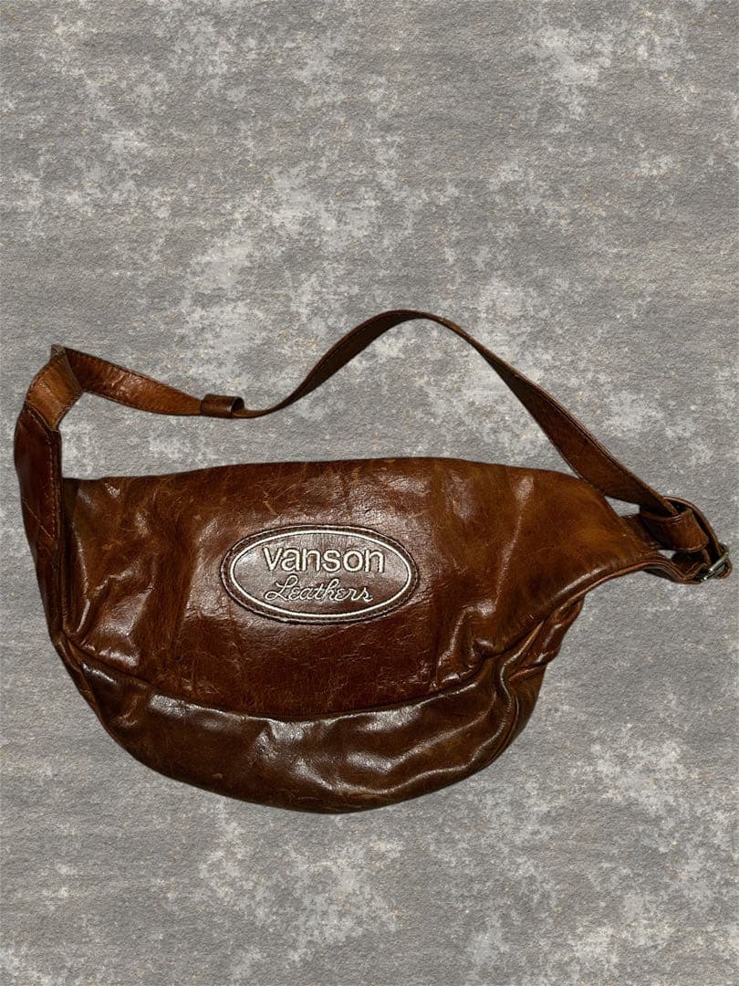 vanson レザー ボディバッグ ショルダーバッグ　ブラウン　アメカジ