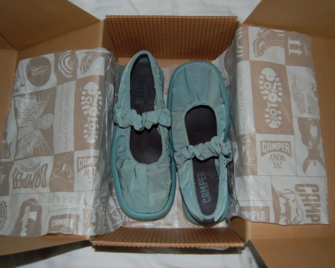 CAMPER ONDA フラットシューズ グリーン