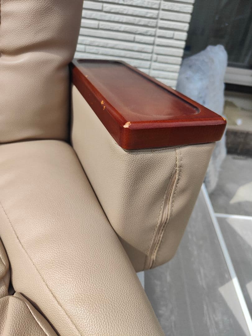 【引取限定】hiroplans 高級革仕様 レバー式回転座椅子アリオン①　良品☆