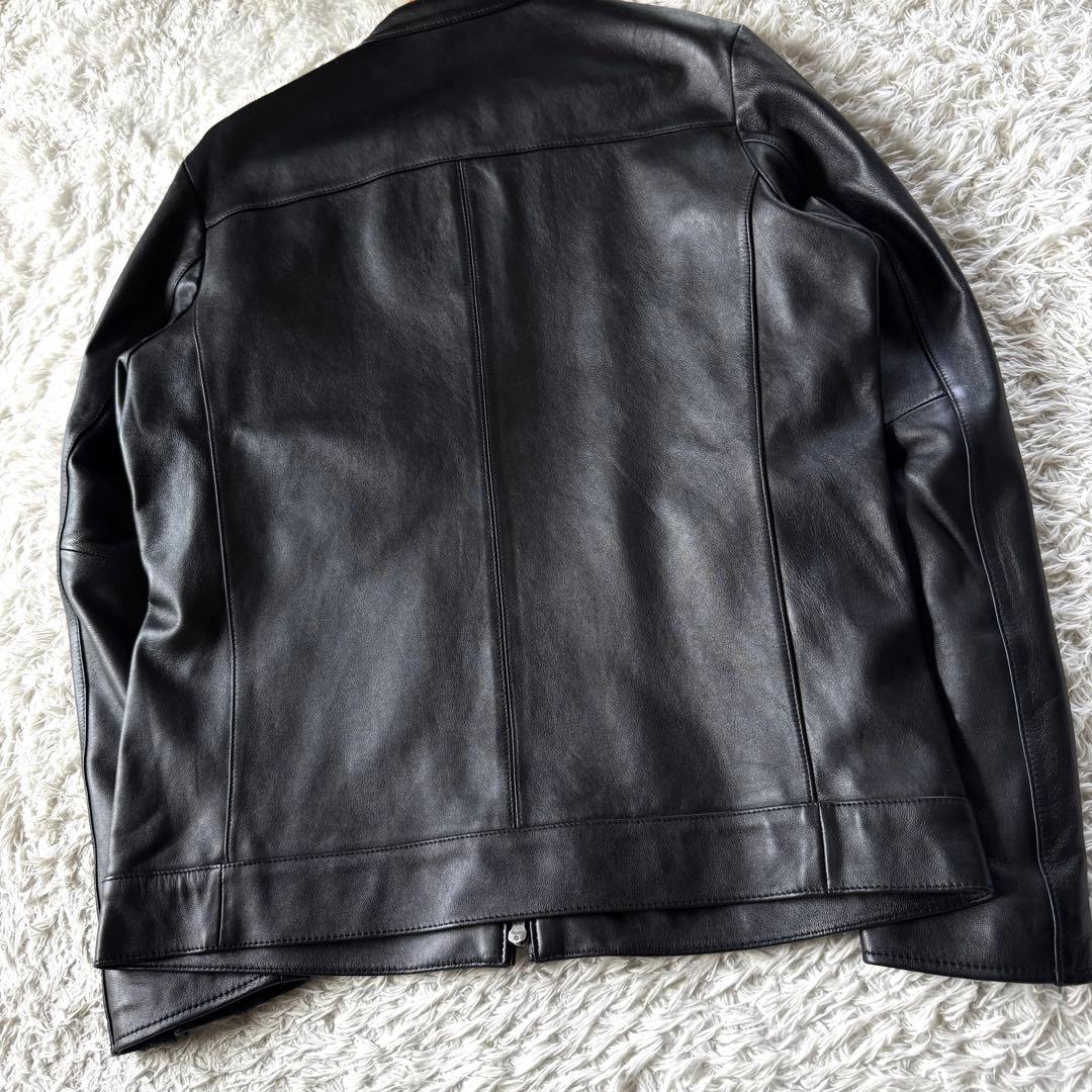 極美品　タケオキクチ　シングル　ラムレザー　ライダースジャケット　羊革　L 黒