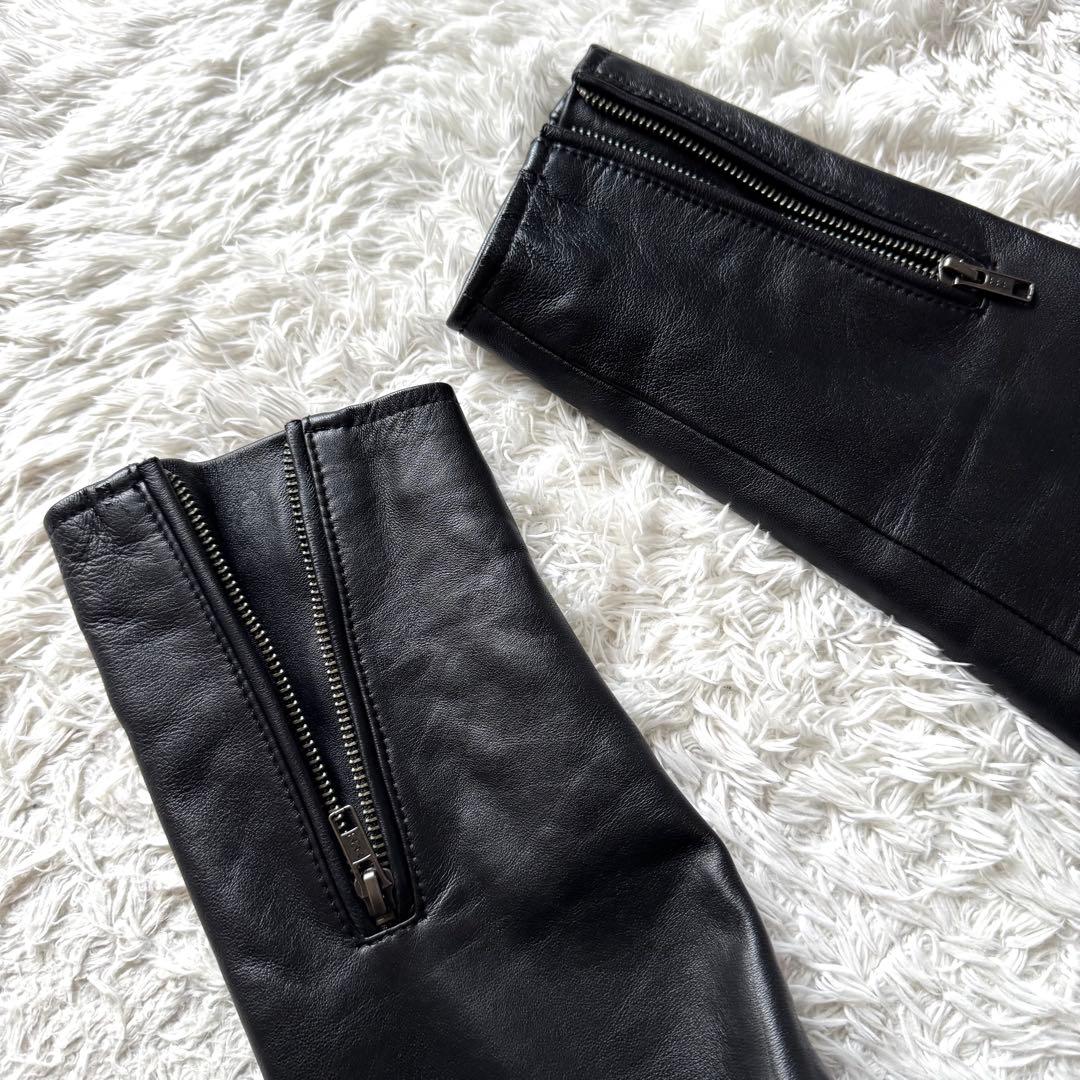 極美品　タケオキクチ　シングル　ラムレザー　ライダースジャケット　羊革　L 黒