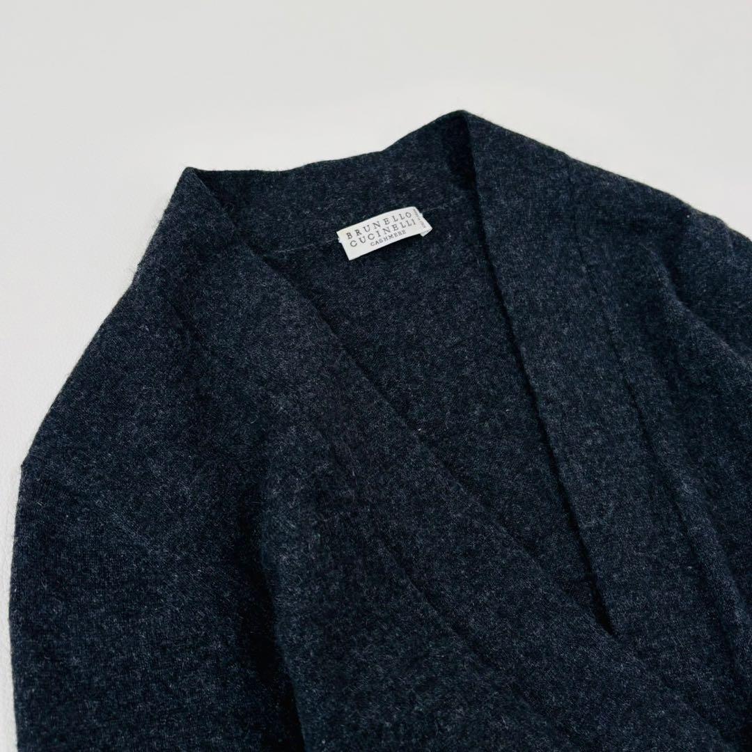 ブルネロクチネリ　カシミヤ100カーディガン　ロング　ダークグレー　M