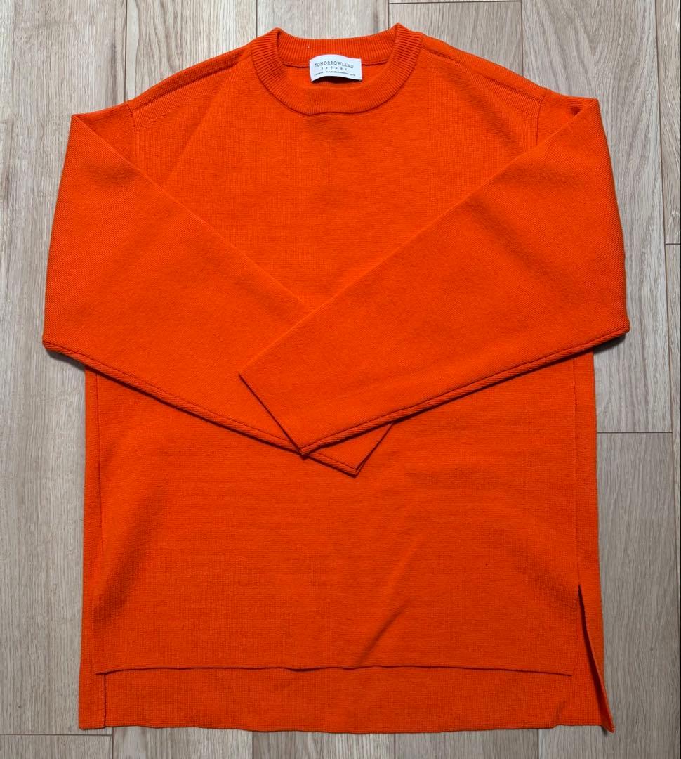 超美品　TOMORROWLAND オレンジ クルーネックセーター　大人気ニット