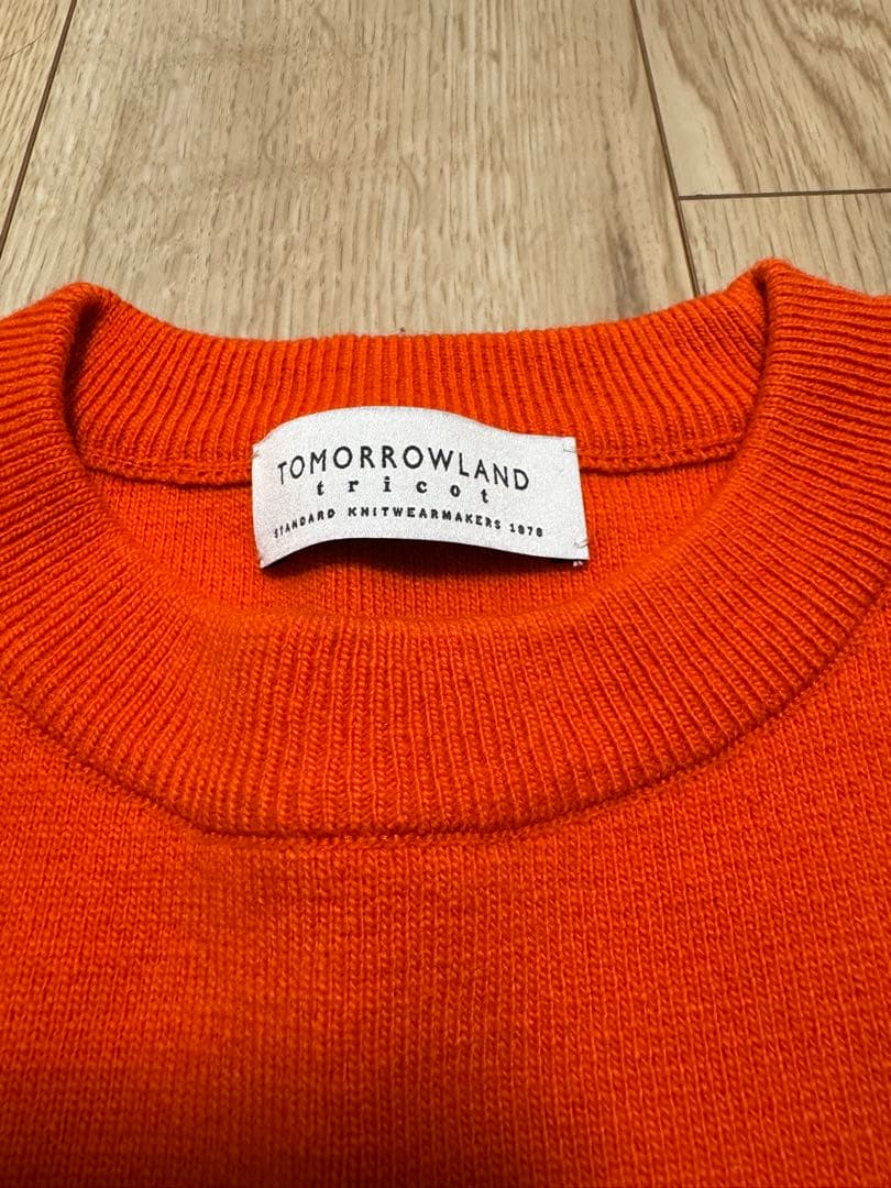 超美品　TOMORROWLAND オレンジ クルーネックセーター　大人気ニット