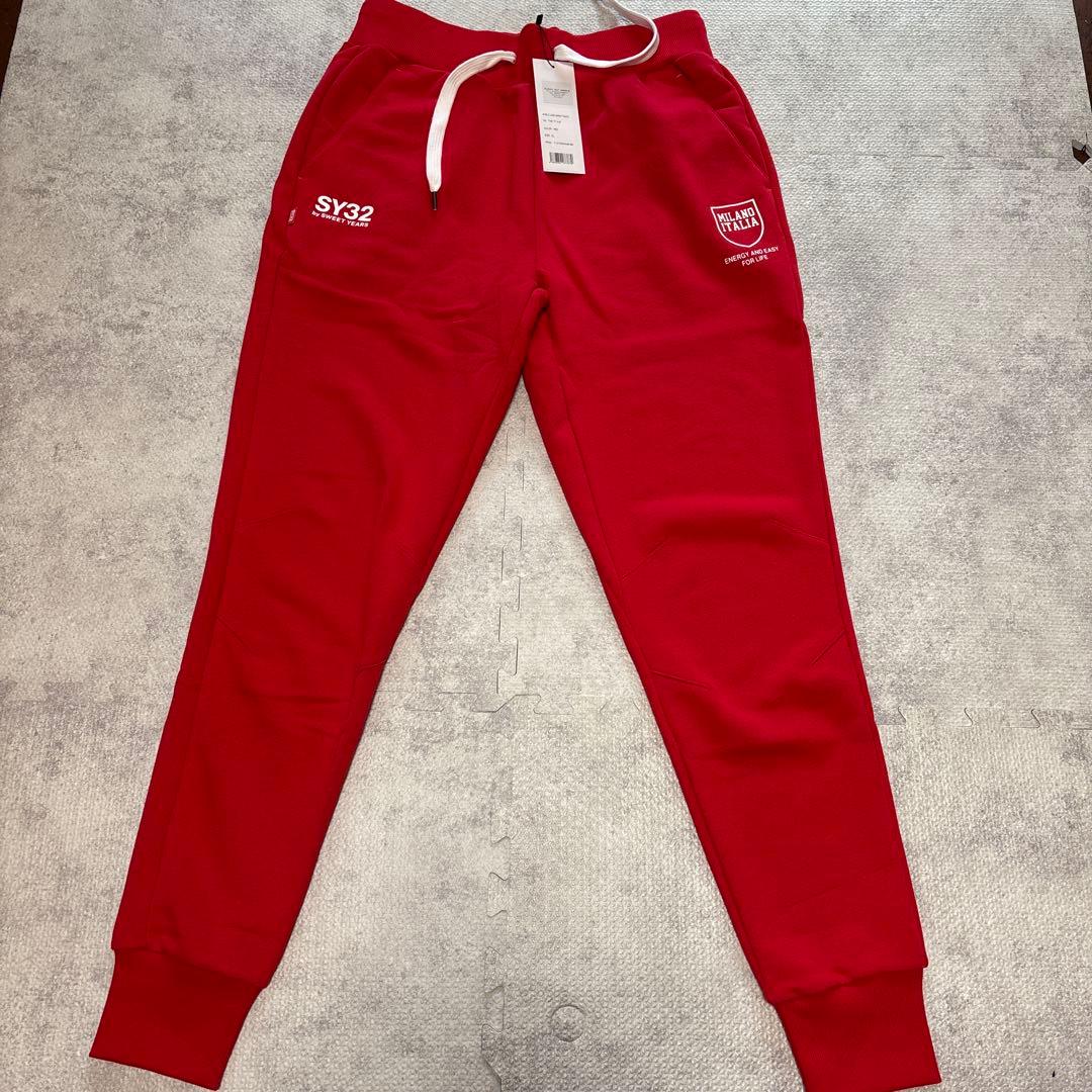 SY32 赤 フード付きトレーナーとスウェットパンツ、帽子セット