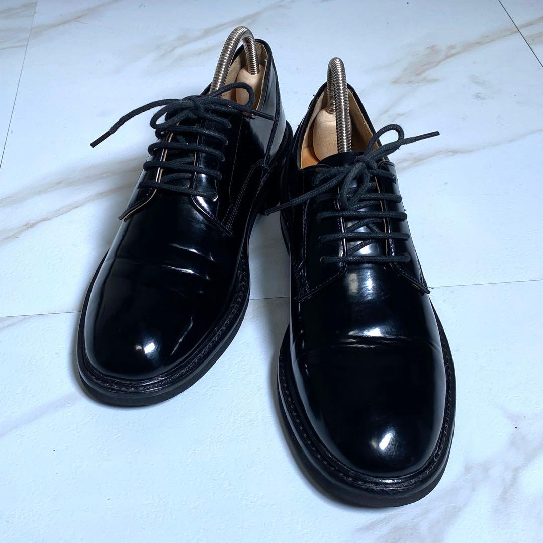 現行♡ボッテガヴェネタ 光沢レザー レースアップシューズ プレーントゥ 内羽根