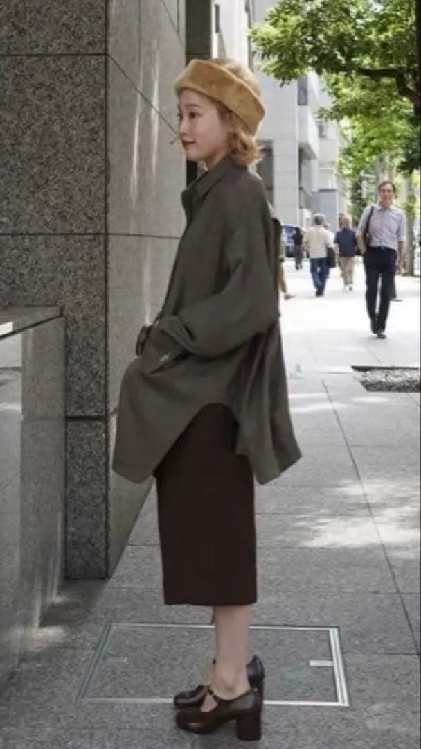 etre tokyo ハイカウント　フラノオーバーサイズシャツ