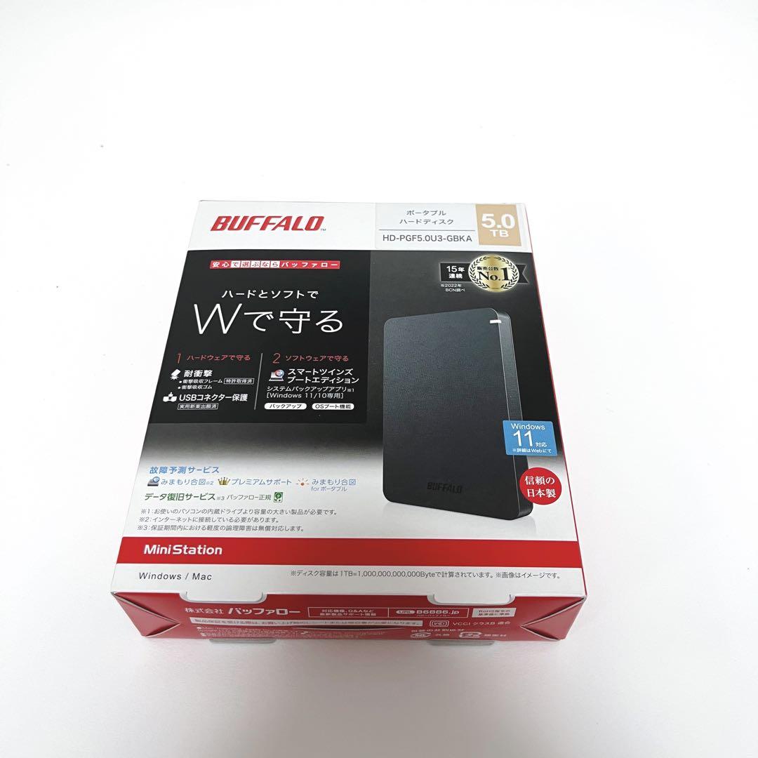 BUFFALO HD-PGF5.0U3-GBKA HDD 5TB ブラック